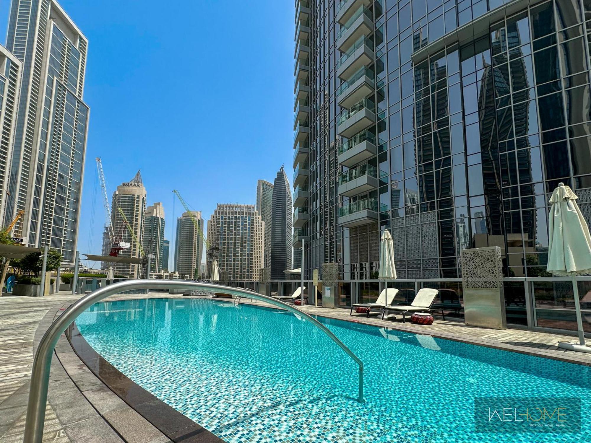 Welhome - Luxury Apartment Facing Burj Khalifa With Terrace Dubai Dış mekan fotoğraf