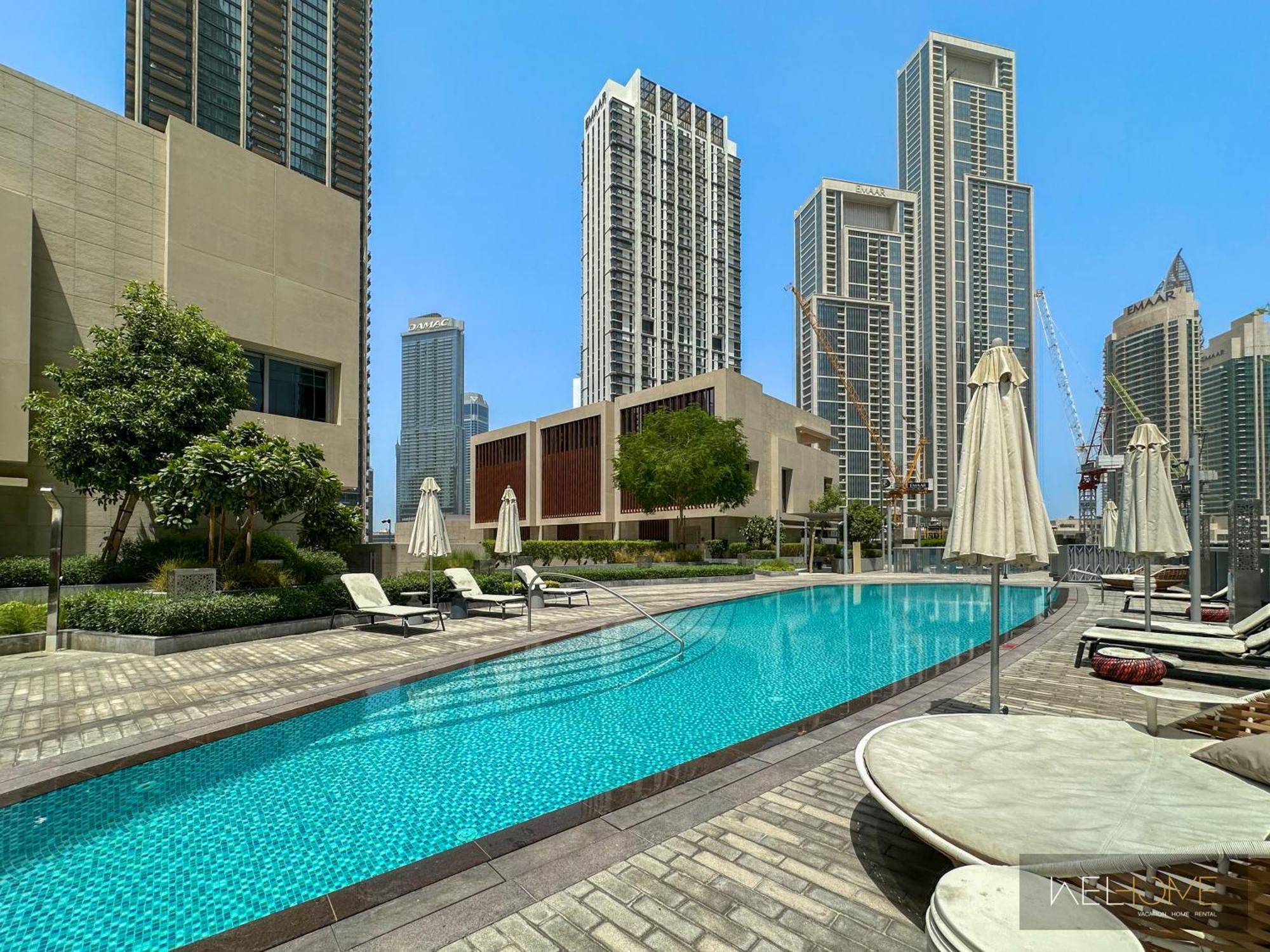 Welhome - Luxury Apartment Facing Burj Khalifa With Terrace Dubai Dış mekan fotoğraf